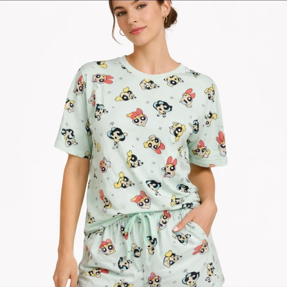 Powerpuff Girls Pajama Set Mint Green Cartoon Sleep Set M Primark